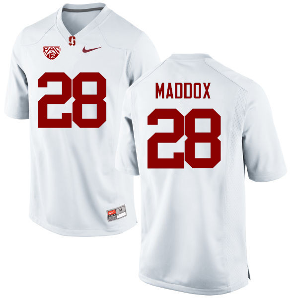 Men Stanford Cardinal #28 Dorian Maddox College Football Jerseys Sale-White - Click Image to Close